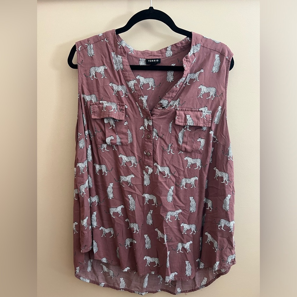 TORRID | Leopard Button Down Tank